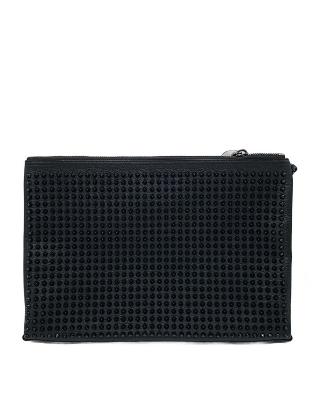 Christian Louboutin Shoulder Bag Spike Studs Leather Shoulder Bag Black